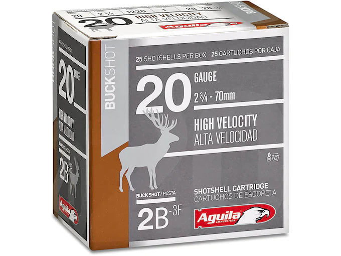 Aguila-High-Velocity-Ammunition-20-Gauge-2-34″-2-Buckshot-15-Pellets-